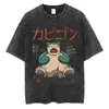 Tallas Europeas Transfronterizas Ropa Urbana Hip Hop para Hombre Camisetas Lavadas Anime Pok