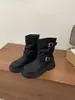 [] Botas Femininas de Cano Curto com Pernas Grossas e Panturrilha Larga, Sola Grossa, Uso Duplo, Outono Retrô, Tamanho Grande
