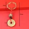 Se puede hacer tú mismo con cuerda roja creativa, cinco monedas de emperador, accesorios semiacabados para llaveros, accesorios para bolsos, colgante para coche, generación