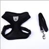Conjunto de colete peitoral refletivo para animais de estimação com guia, peitoral de malha para cães, respirável e refletivo.
