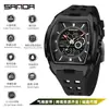Reloj Deportivo Sanda de Doble Pantalla para Estudiantes de Secundaria, Montañismo al Aire Libre, Hora Mundial, Resistente al Agua, Cuenta Atrás, Versátil, Elegante Reloj Electrónico