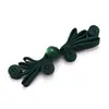 Botón de cierre de mariposa de cuatro agujeros con cuenta de jade para traje Tang, Hanfu, cheongsam, vestido de estilo chino, botón decorativo tejido a mano de tendencia nacional