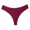 Tanga de moda transfronteiriça personalizada de fábrica, roupa íntima fina canelada de cor sólida, cueca esportiva respirável, cintura baixa plus size