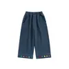 Calça Jeans Botões Colorida Wulibu para Meninas Coleção Primavera e Outono 2026 Infantil Energética Fofa Solta Reta