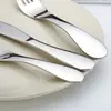 Juego de Cubiertos de Acero Inoxidable 304 para Mesa para Uso Doméstico, Cuchara Sopera de Mango Redondo, Cuchara de Postre, Tenedor de Fruta Estilo Occidental Especial para Comer