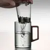Caneca de Chá de Vidro Borossilicato Alta para Beber e Fazer Chá Uso em Escritório Masculino Caneca Resistente ao Calor Separação de Chá e Água Visualização do Preparo do Chá Caneca Montanha