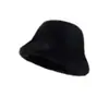 Sombrero de Pescador de Felpa de Color Sólido para Mujer Otoño Invierno Piel Sintética de Conejo Circunferencia de Cabeza Grande Versátil Sombrero de Cubo Hace que la Cara se Vea Más Pequeña Cálido Sombrero de Cubo