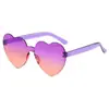 Gafas de sol de una pieza sin montura en forma de corazón para sesión de fotos callejera de celebridades de internet, fiesta, color gelatina de corazón de melocotón, estilo europeo y americano, las mismas que en Instagram