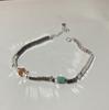 Pulsera de piedra natural con cuentas de ábaco azul personalidad plata rota triángulo fino para mujer ins2023 nuevo producto nuevo Joker