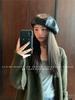 Chapéu beret de couro estilo japonês Ding walk de alta qualidade, combina com tudo, para mulheres, outono e inverno, para circunferência da cabeça grande, afina o rosto, pequeno, moderno, chapéu de pintor