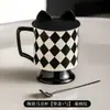 Conjunto de Canecas de Cerâmica Cor Creme Estilo Hepburn Francês de Alto Valor Estético, Combinação de Xícaras de Café com Leite, Copos Altos