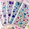 Pegatinas de diamantes de gemas para niños, pegatinas de cristal acrílico de dibujos animados de princesas y niñas, pegatinas 3D de dibujos animados, decoración