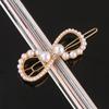 Celebridad de Internet Accesorios para el Cabello Perla Estilo Coreano Más Vendido Pinza para el Cabello con Strass de Corazón Pinza de Una Palabra Pinza de Rana de Aleación Pinza Creativa para el Borde del Flequillo