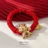 Goma para el pelo hecha a mano de color rojo, tamaño grande, estilo nuevo, cuerda de pelo del Año del Caballo, goma para el pelo de mujer, banda elástica, accesorio para el pelo, anillo para el pelo, accesorio para la cabeza