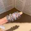 Anel Aberto de Coração com Zircônia Banhado a Ouro 18K Real Anel de Dedo Indicador de Alto Padrão Nicho Temperamento Fashionável Joia de Mão Atacado