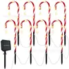 Luces de Jardín Transfronterizas Luces Solares LED para Exteriores Luces Decorativas de Papá Noel y Bastón de Caramelo Luces para Césped de Jardín