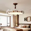 Luminária de Teto para Quarto Estilo Meio do Século Francês Nova Lâmpada Retrô Americana de Alto Padrão para Quarto Principal Lâmpada de Flor de Vidro para Sala