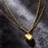 Joyería Transfronteriza Europea y Americana, Cadena de Cintura Versátil de Metal Simple con Forma de Corazón para Mujer, Sexy Cadena Corporal de Doble Capa con Forma de Corazón de Moda