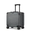 Maleta de Carrito con Marco de Aluminio y Logo Personalizado de 18 pulgadas con Ruedas Universales para Auxiliares de Vuelo, Patrón Impreso y Marca Registrada, Equipaje de Mano