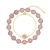 Pulsera de Cristal de Fresa de Doble Capa Electrochapada en Oro Real Joyería para Estudiantes Novias Estilo Frío Estilo Coreano Pulsera de Moda de Celebridad de Internet