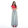 #Bolsillo Trasero Plegable Jeans de Pierna Ancha a la Moda para Mujer Sueltos Adelgazantes Ocultan Imperfecciones Caída Casual Versátiles Pantalones Largos hasta el Suelo