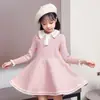 Vestido Longo Plissado de Manga Longa para Meninas Pequenas Amazon Fluido Elástico Canelado Linha A Rodado Festa Princesa