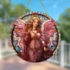 Letrero Colgante de Disco Plano Acrílico Creativo Transfronterizo con Imagen de Princesa Fantasía Cuento de Hadas Belleza, Decoración de Ventana Atrapasoles, Letrero de Porche