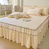 Faldón de cama estilo princesa, ultra suave, oculta el dobladillo, juego de sábanas de tres o cuatro piezas, algodón puro lavable, apto para todas las estaciones