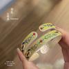 Pulsera de Tobillo con Corazón de Pluma Pintado en Oro Plata Pura 999.9 Nuevo Diseño de Nicho Chinoiserie Joyería Fresca de Fondo Alto Exquisita