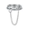 Anillos apilables de cadena de acero inoxidable estilo europeo y americano, Anillos de dedo entrelazados de nicho, Joyería para manos, Anillos de nuevo modelo transfronterizos de Amazon