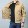 Jaqueta Casual de Sarja para Trabalho de Inverno 2026 com Forro de Fleece, Espessa e Quente, Corte Solto, Casaco de Algodão Masculino