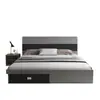 Cama de Casal Moderna Minimalista para Quarto Principal, Camas com Armazenamento Estilo Tatami 1,5m, Cama Especial para Apartamentos de Aluguel, Cama com Armazenamento Estilo Painel
