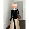 ¡Llegó! Nuevo top de estilo otoñal con un toque francés, que presenta un diseño de cintura anudada que acentúa la figura y te hace lucir más pálida.. Top de otoño para mujer