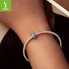 Abalorio de plata de ley 925 con forma de estrella de ensueño, cuentas de silicona, color azul, para pulsera, accesorios de bricolaje