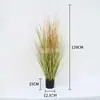 Decoração de planta de grama de cebola artificial estilo nórdico em vaso, decoração de flor artificial de piso para comércio, planta verde popular para interior, grama de plástico