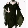 AliExpress wish Amazon eBay vestido de color 5 tamaños correa hombros descubiertos manga amplia grande botón irregular