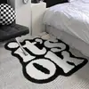 Temu Felpudo Creativo Letra Cachemira Sintética para Piso Baño Antideslizante Felpudo de Entrada Pasillo Felpudo para Piso