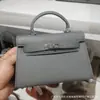 Bolsa Kelly Segunda Geração Padrão Palmeira 2026 Modelo Novo Bolsa Feminina de Alto Padrão Mini Bolsa de Mão Bolsa Transversal Texturizada para Mulheres
