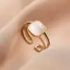 Anillo de ópalo de estilo coreano para mujer, diseño de nicho de lujo ligero, anillo para el dedo índice, temperamento de alto grado, combina con todo, anillo abierto simple
