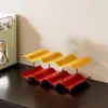 Estante de Almacenamiento para Tazas Soporte de Escritorio para Tazas de Agua Barra de Cocina Mostrador Taza de Café Té Bloque de Color Patrón de Olas Organizador Multicapa