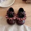 Zapatos Mary Jane de cuero para niñas estilo coreano, nuevo modelo otoño e invierno 2026, zapatos de una sola suela con lazo y encaje de princesa, zapatos versátiles para bebé