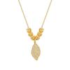 Shangying Plata de ley S925 micro-incrustada diamante completo rama dorada hoja de jade collar con colgante nicho femenino lujo ligero alto sentido venta al por mayor de fábrica