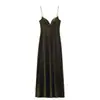 Comércio Exterior Atacado Outono Novo Roupas Femininas Moda Europeia e Americana Sexy Elegante Vestido de Veludo com Alças