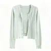 Nuevo Chaleco de Punto Holgado Corto Estilo Coreano de Dos Piezas Falsas con Mangas Largas y Bordes Volantes Calado Cardigan de la Fábrica Dalang para Primavera y Otoño
