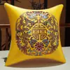 Cojín Rojo de Boda Decoración Festiva China Almohada de Respaldo Funda de Algodón para Sofá Cojín Sala de Estar Cama Hogar Relleno de Almohada