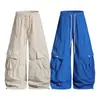 Pantalones Cargo de Pierna Ancha con Estampado de Letras, Bolsillo Deportivo de Secado Rápido de Nylon para Hombre, Nuevos Pantalones Casuales Sueltos de Estilo Veraniego para Mujer