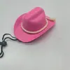 Mini sombrero de vaquero de peluche para gato mascota, sombrero para fiesta de mascotas, sombrero pequeño de fieltro nuevo, estilo vaquero para cachorro