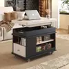 Mesa lateral de sofá mesa de té mueble de té mesa de café de madera maciza sala de estar hogar mesa plegable carrito pequeño mesa de café móvil elevable