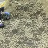 Cor sólida renda sem elasticidade vazada flor solúvel em água vestido top vestuário tecido de renda pano atacado