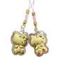 Puro Ouro 999 Gato Hello Kitty Pingente de Folha de Ouro Corrente de Celular Bolsa Charme Acessório Criativo para Celular